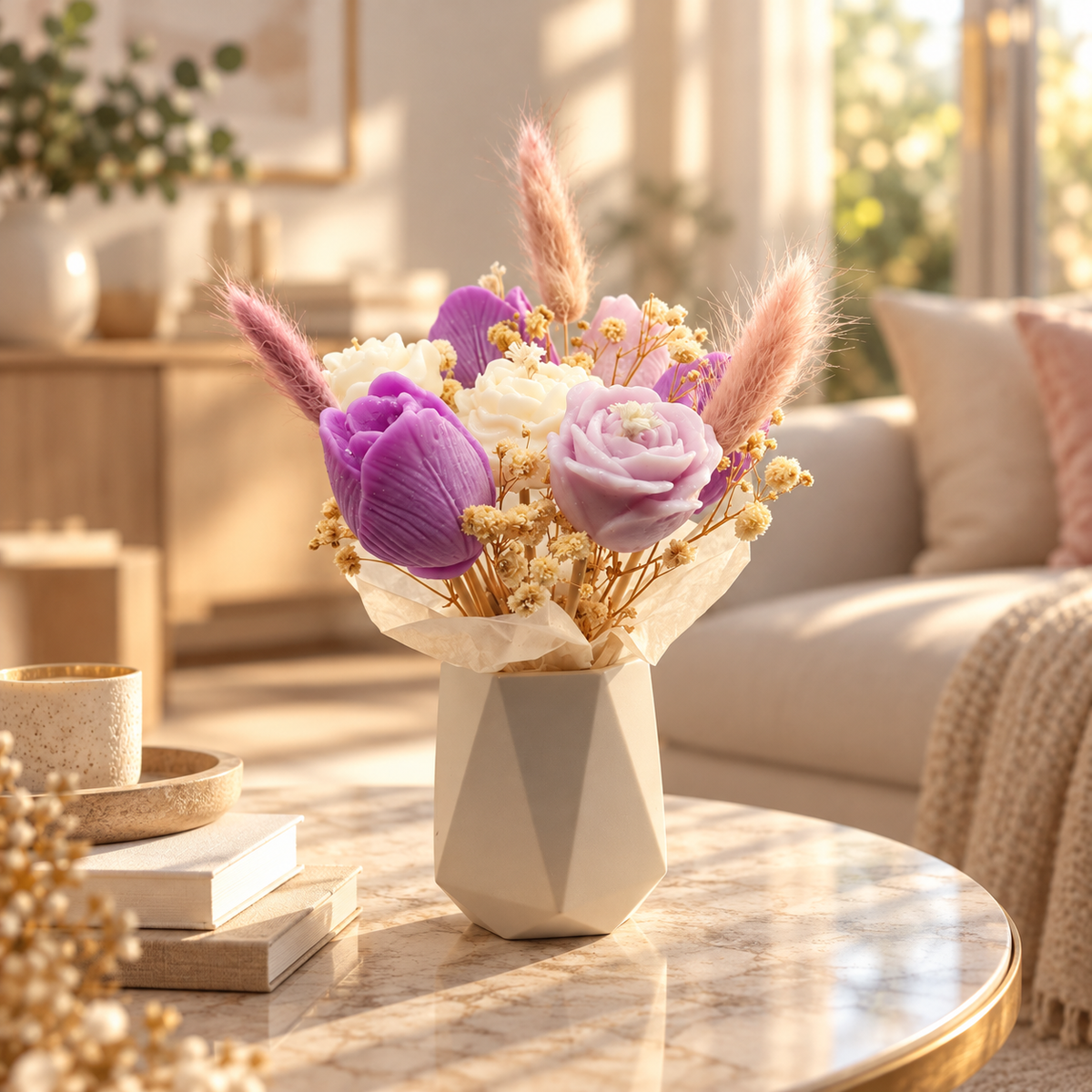 Bouquet bougie & fondant Alixe