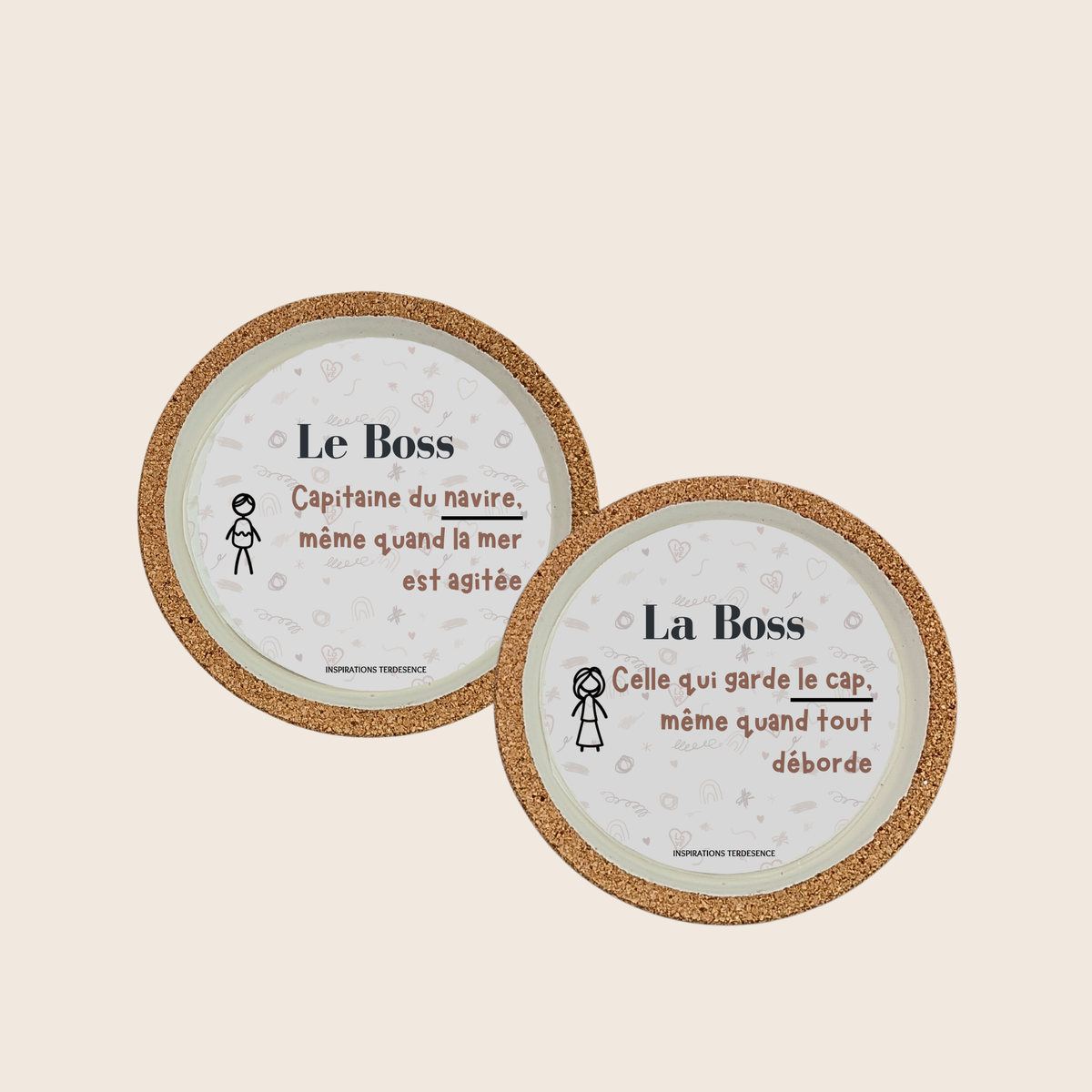 Dessous de verre personnalisé en jesmonite – Amis & Collègues