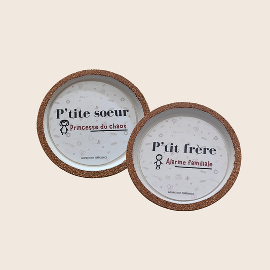 Dessous de verre personnalisé en jesmonite – Famille