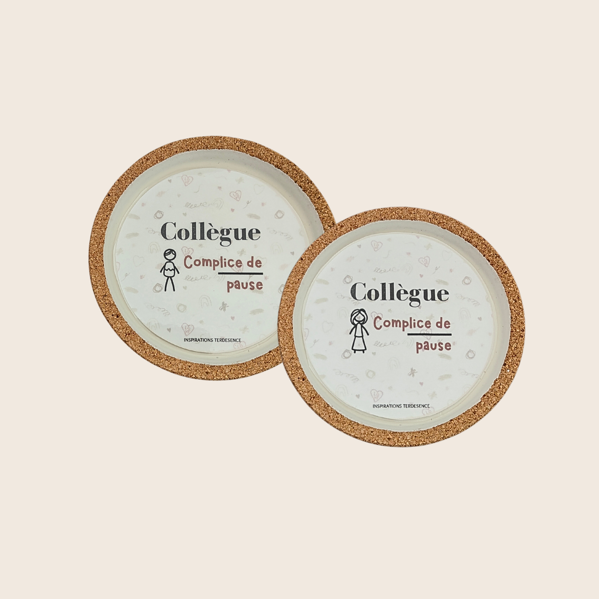 Dessous de verre personnalisé en jesmonite – Amis & Collègues