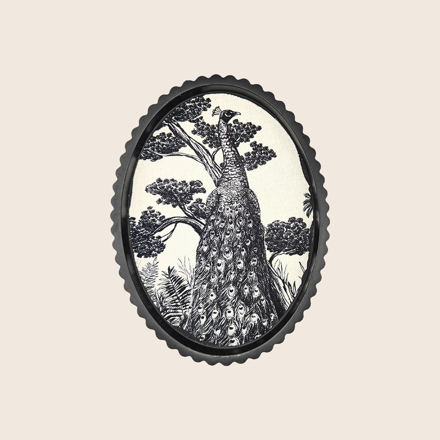 Plateau décoratif en jesmonite avec tissu incrusté – Collection Jungle
