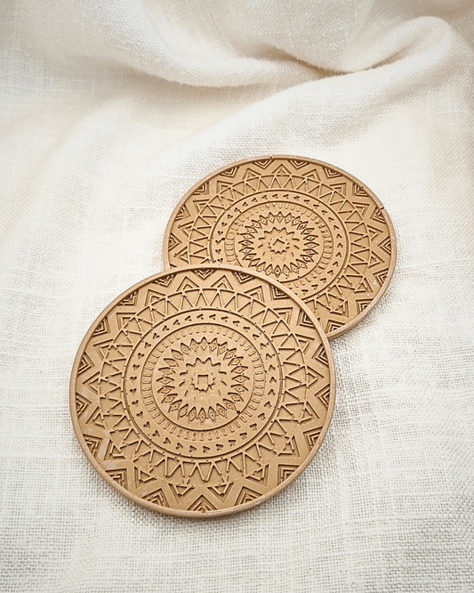 Dessous de verre "Mandala" en jesmonite fait main