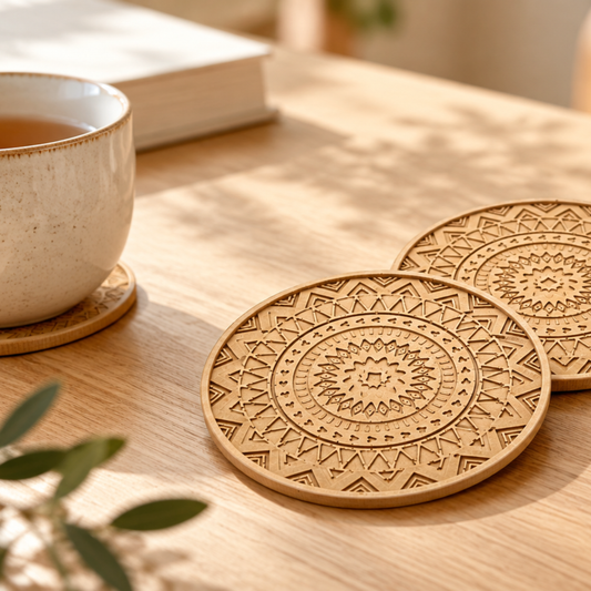 Dessous de verre "Mandala" en jesmonite fait main