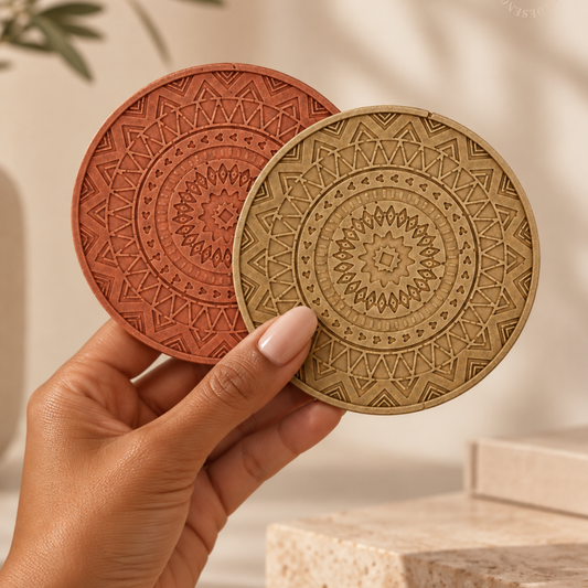 Dessous de verre "Mandala" en jesmonite fait main