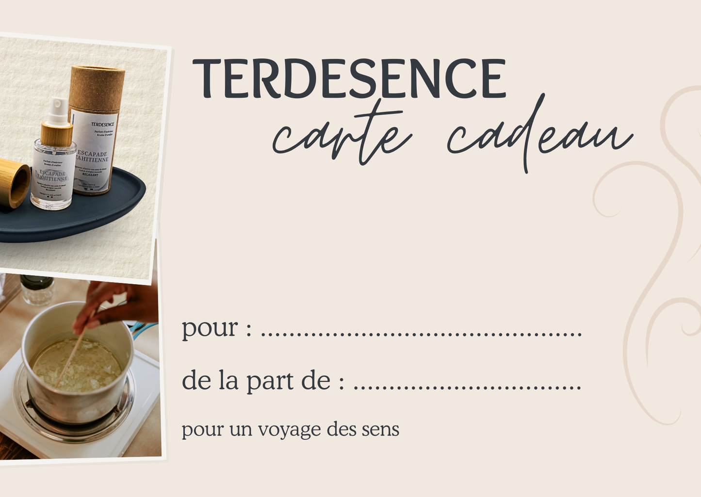 La carte cadeau Terdesence, une attention pleine de sens