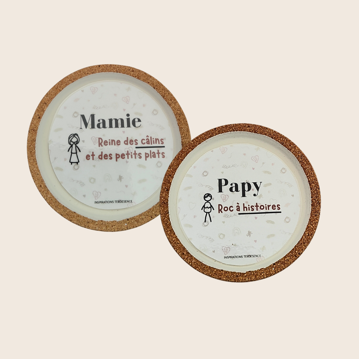 Dessous de verre personnalisé en jesmonite – Famille