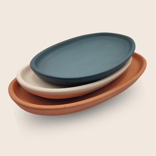 Plateau vide-poche en jesmonite fait main – Collection Épure
